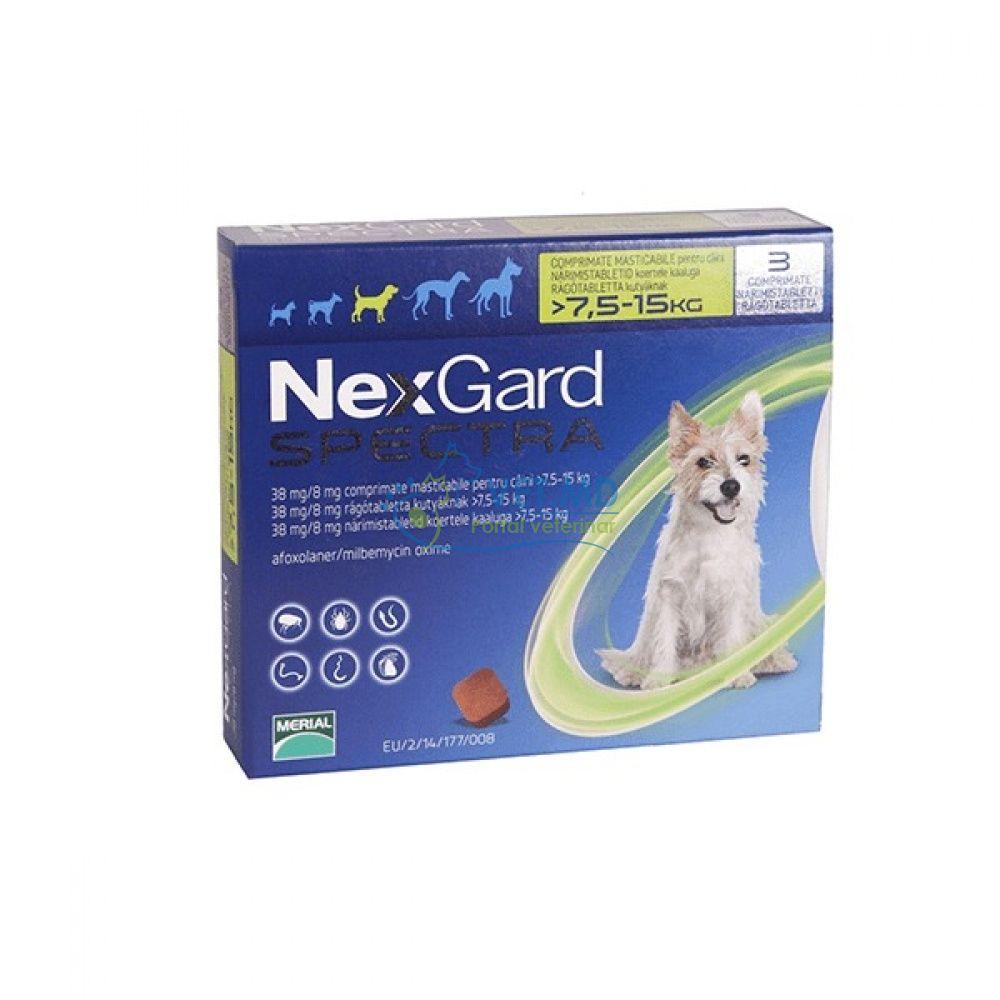 NexGard Spectra 7,5- 15 kg, 1 pastilă